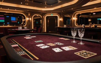 Live Baccarat bei XON Casino - eleganter VIP-Tisch mit Goldakzenten